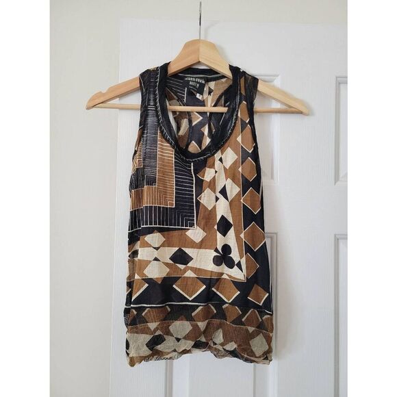 Jean Paul Gautier Vintage Silk Printed Top S - Picture 1 of 12